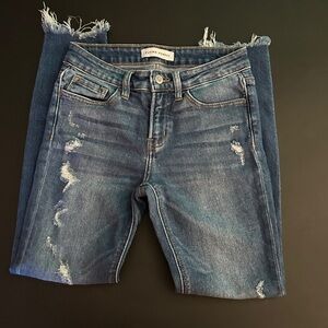 Flying Monkey trashed Distressed Cropped Jeans stretch size 25